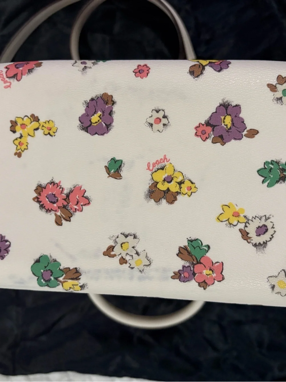 Coach Rowan Floral Print Crossbody Satchel with Gold Hardware